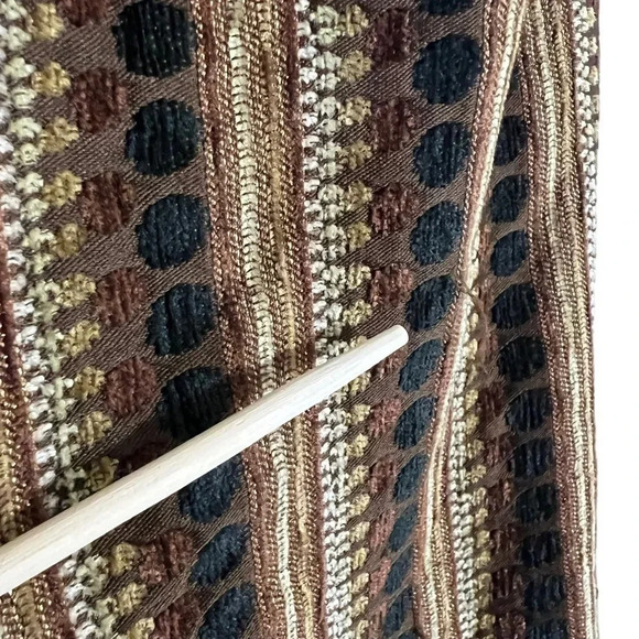 Muse Retro Pants Size 10 Striped Spotted All Over Pattern Textured Black Brown - Picture 8 of 9